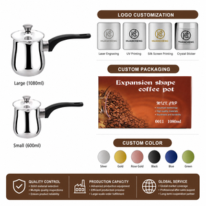 <span class=keywords><strong>Cafetera</strong></span> Moka de Acero Inoxidable en Forma de Campana HC Wholesale, 180-1080ml, <span class=keywords><strong>Cafetera</strong></span> Turca para Estufa y para Verter, OEM para Cafeterías y Minoristas - Product Image 3