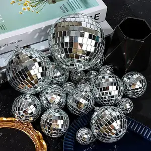 Hanging Mirror Disco Ball Ornament Glass Disco Balls Decoration Reflective  Mini Disco Ball For Stage Bar Party Wedding Decor