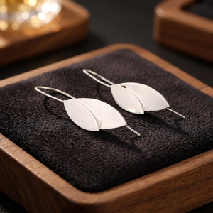 Stylish Lightweight 18K Gold Plated Brass <b>Leaf</b> Shaped Earrings Casual Chic Dangle Hooks Minimalist Cute Women's Gift - Product Image 2