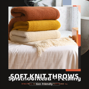 Plaids en tricot doux personnalisés imprimés 100% acrylique écologiques pour toutes les saisons, couvre-lit, voyage, canapé, fauteuil, bureau, sieste - Product Image 3