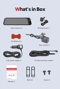 Caméra embarquée Carlover 4K <span class=keywords><strong>Fisheye</strong></span> Lens AI à 3 canaux, écran 9,66 pouces, GPS, WIFI, ADAS, caméra avant et arrière, vision nocturne, étanche - Product Image 6