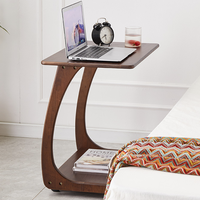 Table basse en bois massif nordique avec roulettes Bjflamingo Mini table basse Table de chevet Petite table carrée