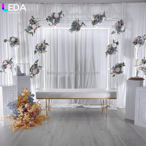 Toile de fond métallique carrée blanche détachable, fabriquée en usine par LEDA, pour mariages, banquets et fêtes - Product Image 4