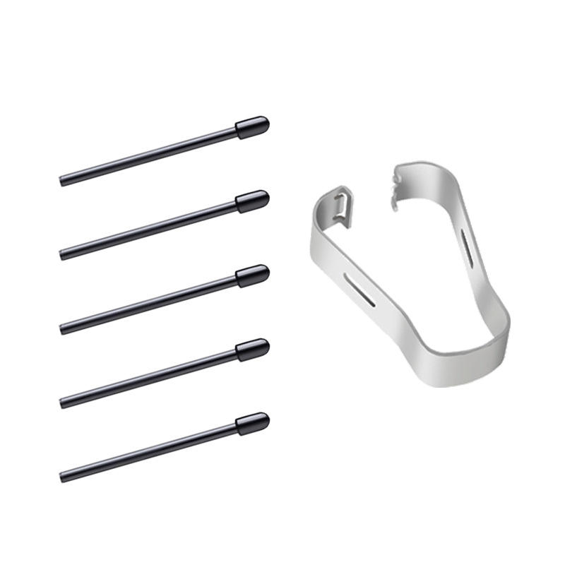 5 black hard pen tips  + 1 clip