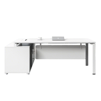 Bureau de direction moderne en bois, ensemble table et chaise de luxe pour PDG, mobilier de bureau commercial, bureau en L pour la maison