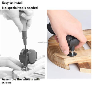 <span class=keywords><strong>Support</strong></span> de plantes moderne écologique en bois rond à quatre roues amovibles de haute qualité avec <span class=keywords><strong>roulettes</strong></span> métalliques verrouillables - Product Image 4