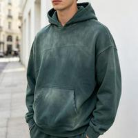 Hoodie personnalisé coupé, délavé à l'acide, effet soleil, imprimé intégral, style vintage, avec logo OEM – Vêtement urbain quotidien très prisé