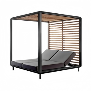 Chaises longues <span class=keywords><strong>de</strong></span> loisirs <span class=keywords><strong>de</strong></span> haute qualité en gros pour piscines extérieures, tente pare-soleil imperméable avec rideaux et canapé-lit - Product Image 5
