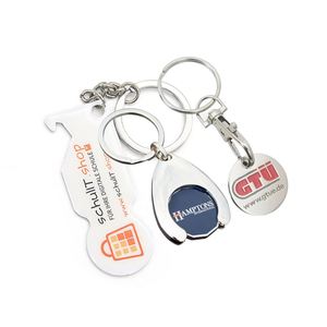 <b>Custom</b> Design Printing Epoxy Metal Keyring Supermarket Shopping Cart Chip EURO Pound USD Loonie Trolley Token Coin <b>Keychain</b> - Product Image 3