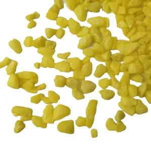 Qualité supérieure jaune citron 5-10mm copeaux de pierre polis lisses gravier concassé enduit de couleur métallique pour les projets extérieurs - Product Image 1
