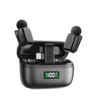 Nouveau microphone sans fil portable SX35mini C 2.4G à clipser sur le col, réduction de bruit de niveau 3 AI pour le streaming en direct en extérieur