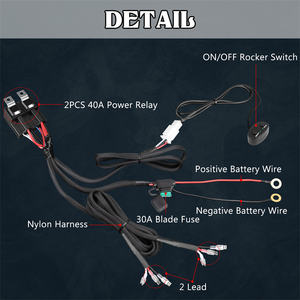 120 Zoll 10 Fuß Länge 120W Max. Last 2 Kabel LED 12V Licht leiste Kabelbaum mit zwei EIN/AUS-Schaltern - Product Image 2
