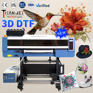 新技術 カスタムフォーム フォイルプリンター <span class=keywords><strong>3D</strong></span> UV DTF 刺繡プリンター I3200プリントヘッド 熱プレス印刷機 衣料品用 - Product Image 1