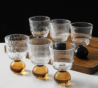 Verre à liqueur au design unique, rétro, violet, en verre soufflé au sodium et au calcium, haute esthétique, créatif, pour vin de fruits légèrement alcoolisé