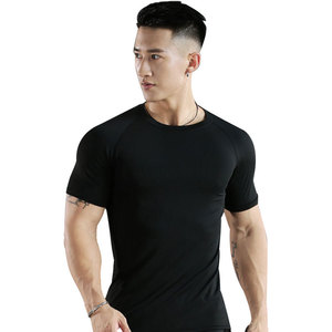 T-shirt sportiva da uomo estiva slim <span class=keywords><strong>fit</strong></span> a maniche corte traspirante con scollo rotondo per corsa e fitness ad asciugatura rapida - Product Image 3