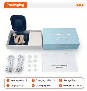 Aides auditives BTE analogiques rechargeables, amplificateur sonore double oreille OTC, réduction du bruit, garantie 12 mois pour les seniors - Fabricant - Product Image 2