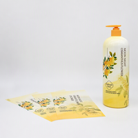 Étiquette thermorétractable personnalisée avec logo pour l'emballage des bouteilles de produits chimiques quotidiens, film rétractable en PVC imprimé en gravure haute brillance