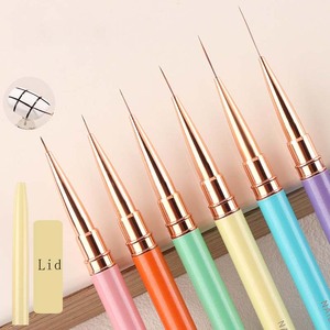 Ensemble de pinceaux à ongles en nylon avec manche métallique personnalisé avec logo, 5 mm, 7 mm, 9 mm, 11 mm, 15 mm, 18 mm, pour salon de manucure, peinture au gel - Product Image 2