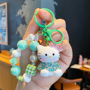Cadena para Teléfono Multifuncional con Cuentas de <span class=keywords><strong>Hello</strong></span> Kitty, Colgante para Llaves de Coche, Llavero con Corazón para Niñas - Product Image 2