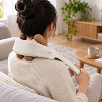 Masseur électrique pour le cou blanc à commande facile avec pétrissage pulsé et minuterie de 10 minutes pour la maison et le bureau