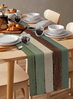 Chemin de table dégradé coloré, nappe en lin colorée de 13 * 72 pouces, utilisée pour la décoration de table de fête à la maison et en cuisine