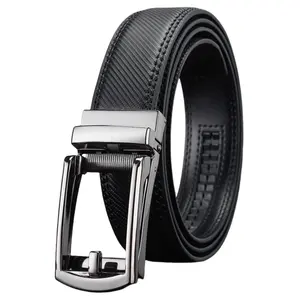 Ceintures à boucle automatique de haute qualité personnalisées en usine ceinture en cuir véritable ceinture de luxe confortable en cuir à cliquet ceinture de clic pour hommes