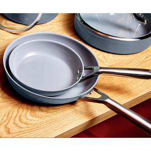 Ensemble de casseroles en céramique antiadhésives de haute qualité avec poignées en acier inoxydable et couvercles en verre, 10 pièces - Product Image 4