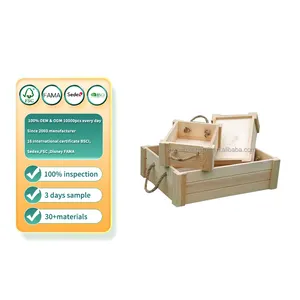 Cajas de madera a granel para almacenamiento de frutas, caja rectangular de madera de tamaño personalizable, popular, proveedor profesional, 2023