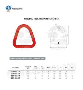 <span class=keywords><strong>Anneau</strong></span> <span class=keywords><strong>de</strong></span> <span class=keywords><strong>levage</strong></span> HIDEA 2t à 6t WLL, <span class=keywords><strong>anneau</strong></span> delta, haute résistance, forgé à froid, acier allié plastifié en poudre, <span class=keywords><strong>anneau</strong></span> triangulaire G80 - Product Image 2
