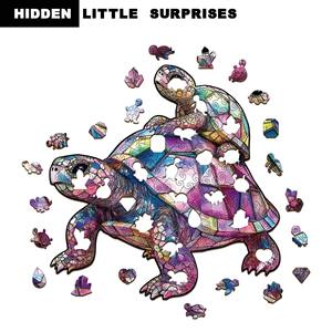 <span class=keywords><strong>Puzzle</strong></span> 2D en bois en forme d'animal avec tirelire - Puzzles en bois d'animaux irréguliers et ensemble de jeux de <span class=keywords><strong>puzzle</strong></span> DIY - Product Image 2