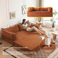 Canapé compact moderne minimaliste à dossier carré, garnissage en éponge haute densité, design pliable, pour salon et chambre à coucher