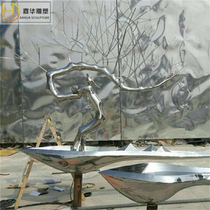 Jiahua Stainless Steel <b>Tree</b> Branch Sculpture <b>Outdoor</b> Abstract Garden Art Floor Mount Handmade Irregular Shape - Product Image 3