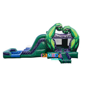 Venta caliente superhéroe PVC inflable Jumping Castle Green <span class=keywords><strong>Smash</strong></span> Bounce <span class=keywords><strong>House</strong></span> con tobogán seco húmedo incluye soplador - Product Image 4