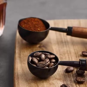 Walnut Handle Coffee Spoon Long Handle Coffee Bean Spoon Short Handle Stainless Steel Coffee Powder <b>Measuring</b> Spoon Kitchen <b>Tool</b> - Product Image 3
