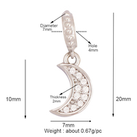 Mode coeur fleur étoile lune tasse voix Tube 18K or breloque, Bracelet boucle d'oreille attachement bijoux composants résultats approvisionnement Q13
