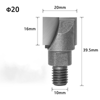 1 pièce de remplacement de fraise à bois en carbure 16/20/22/25 mm, kit d'outils de fraises à bois pour gabarit de serrure à mortaise CWB16, porte en bois