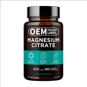 OEM Magnesium Citrate kapsul Enhanced absorpsi Formula mendukung Optimal energi kesehatan otot tulang & dukungan sendi