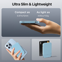 Batterie externe portable ultra-fine de 0,47 pouce d'épaisseur, 5000 mAh, 22,5 W, charge rapide sans fil magnétique, chargeur léger pour téléphone