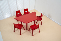 Ensemble de meubles trapézoïdaux économiques pour garderie - Mobilier scolaire - Ensemble table et chaises pour école maternelle et jardin d'enfants