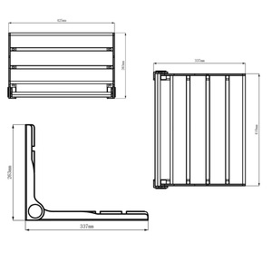 Tabouret de douche mural pliable Elly 41,5x34x5,4cm en chêne clair, équipement de sécurité pour salle de bain - Product Image 3
