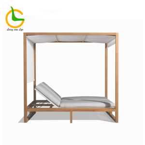 Chaise longue en teck meubles de patio chaise longue de plage lit de salon mobilier d'extérieur chaise longue en <span class=keywords><strong>bois</strong></span> chaises longues d'extérieur cabane de plage - Product Image 4