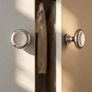 French Zinc Alloy <b>Silver</b> Cabinet Door Handle Modern Wardrobe <b>Drawer</b> Single Hole 96mm Durable Chinese Style Medieval Style - Product Image 2
