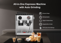 Machine à expresso italienne à double chaudière avec contrôle de température PID, cafetière connectée pour la maison et le camping-car avec système d'eau chaude