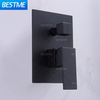 Système de douche à haute pression de grande taille, robinet de douche de salle de bains, ensemble de mélangeur dissimulé, ensemble de douche mural noir