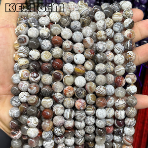 Natürliche Mexikanische Crazy-Achat-Steinperlen 6mm 8mm 10mm 12mm 14mm Glatte Runde Lose Natürliche Mexikanische Achatperlen für Schmuckherstellung - Product Image 6