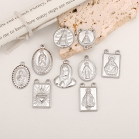 Pendentifs religieux en acier inoxydable à double trou, Vierge Marie Catholique, Notre-Dame de Guadalupe, Breloques Vierge Marie, Fournitures de bijoux, Cadeau religieux