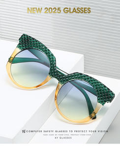 Occhiali da Sole Cat Eye Texturizzati per Donne in Tartaruga Beige e <span class=keywords><strong>Nero</strong></span> per un Look Audace - Partner del Marchio - Product Image 2