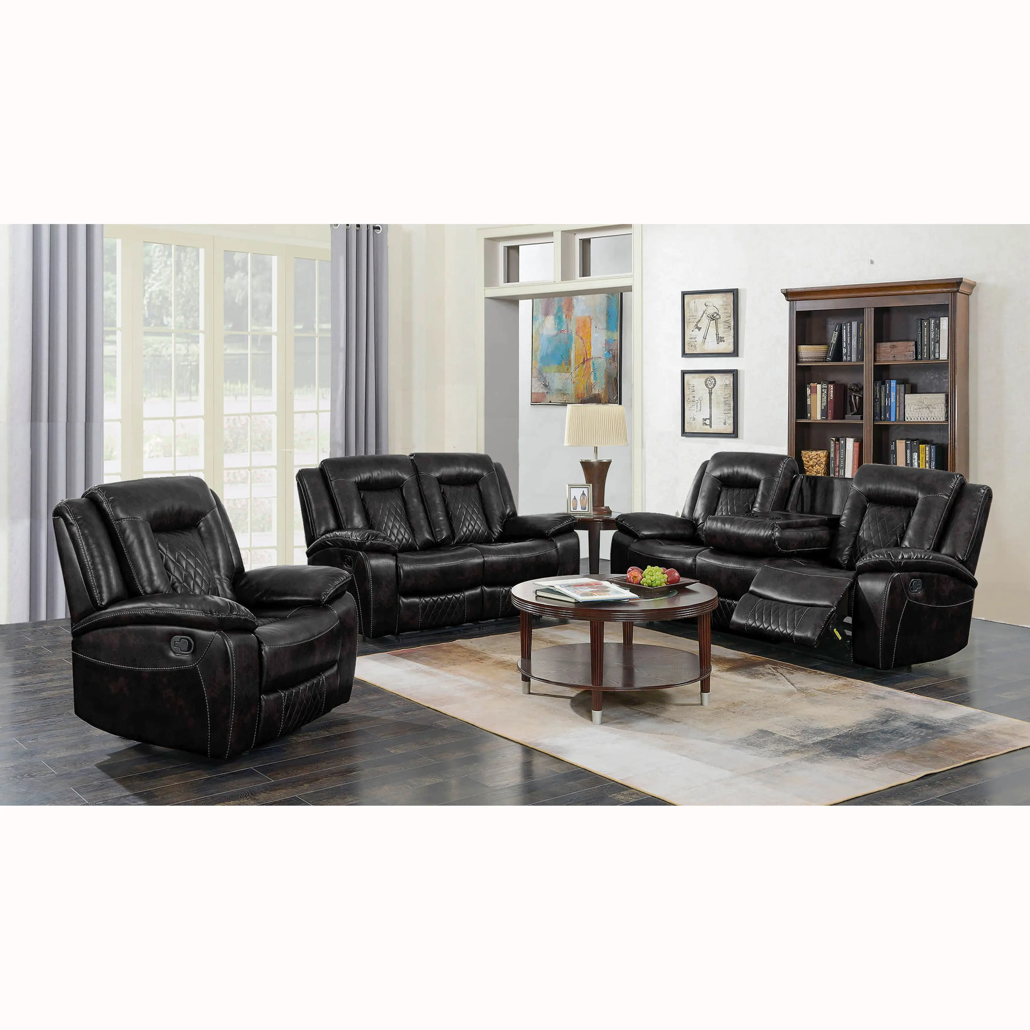 Power Lederen Sofa Frank Meubels Moderne Luxe Slaapkamer Bruin Zwart Air Lederen Fauteuil Sofa Set Meubels Power Lederen Bank