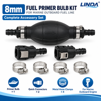 Kit d'accessoires pour ligne de carburant de moteur hors-bord : Bulbe d'amorçage de carburant marin 8 mm avec raccords rapides et colliers de serrage