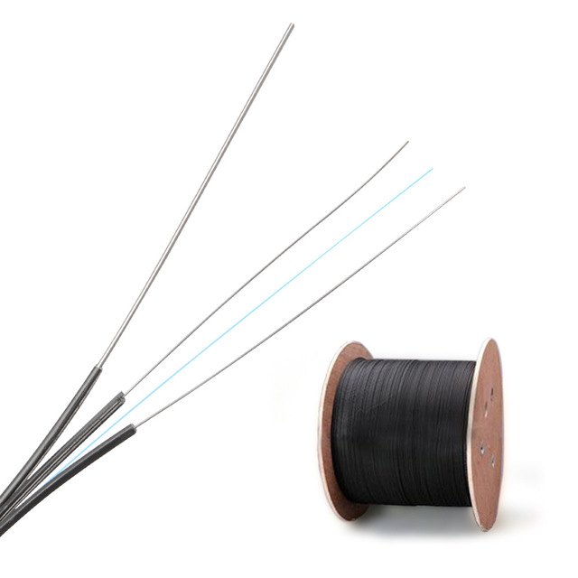 Outdoor Single Mode Fibra Optic Drop Cable 1 2 4 Core Fiber LSZH PVC GJYXFCH 1KM 2KM G657A1 Black Ftth Drop Cable